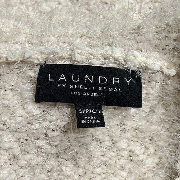 Laundry By Shelli Segal Sweater Eyelash Cream Knit Cardigan Womens Size S - Picture 12 of 13